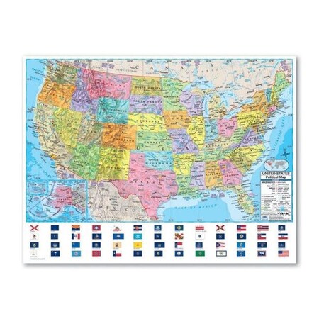 Universal Map Group Llc Universal Map 29180 US Advanced Political Rolled Map - Paper 480 x 36 in. 29180